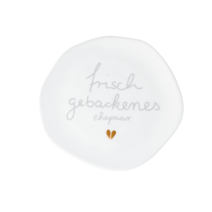 Kleiner Teller „Frisch gebackenes Ehepaar“, 14 cm, Räder