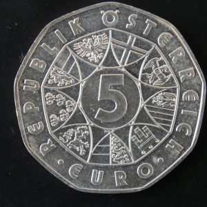 5 Euro Silber Münze Österreich 100 Jahre Fussball 2004 Second-Hand guter Zustand