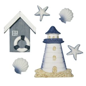 Attraktive Polyresin-Streuteile: Strandhaus, 2-8 cm, Maritime Deko