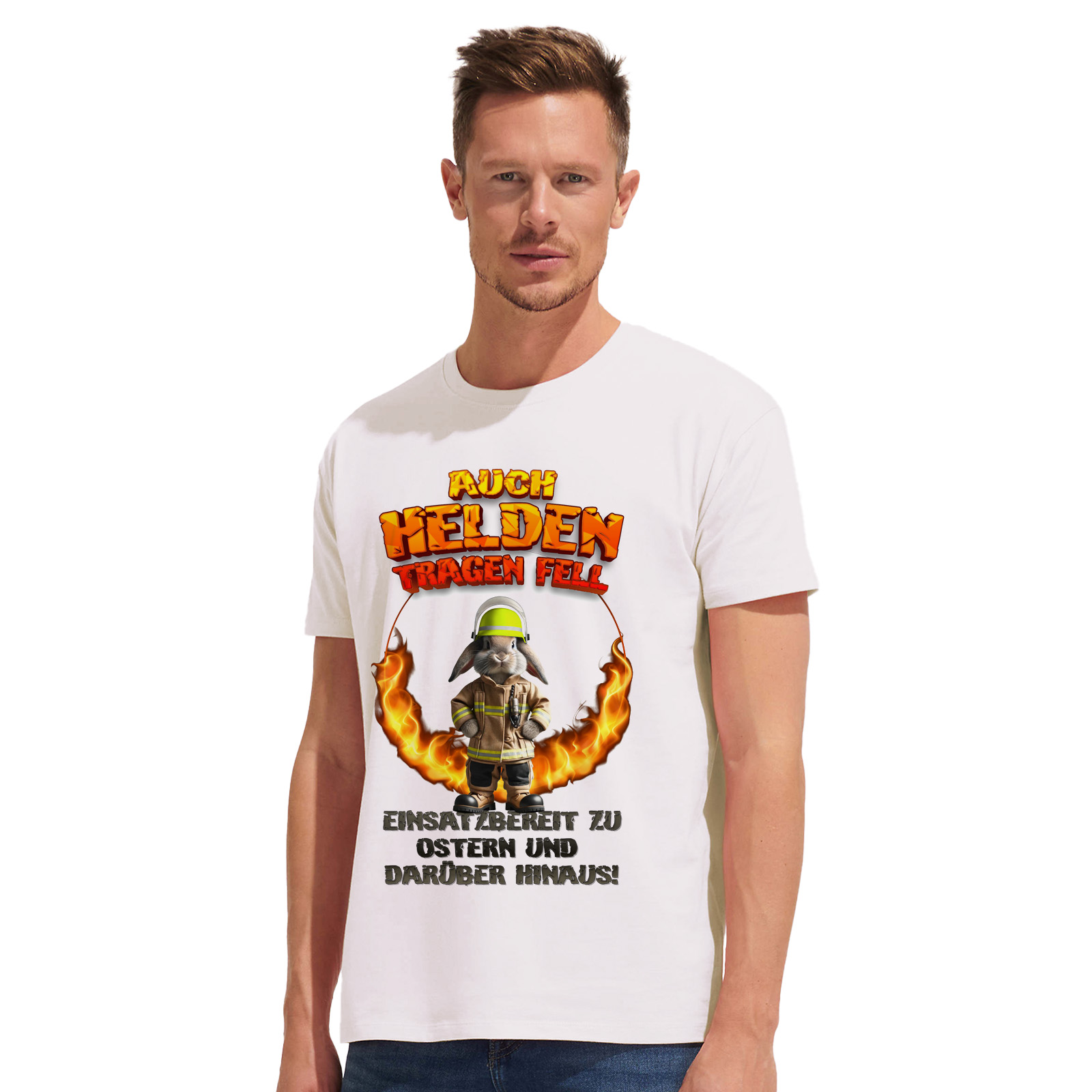 T-Shirt „Helden tragen Fell“ Weiß