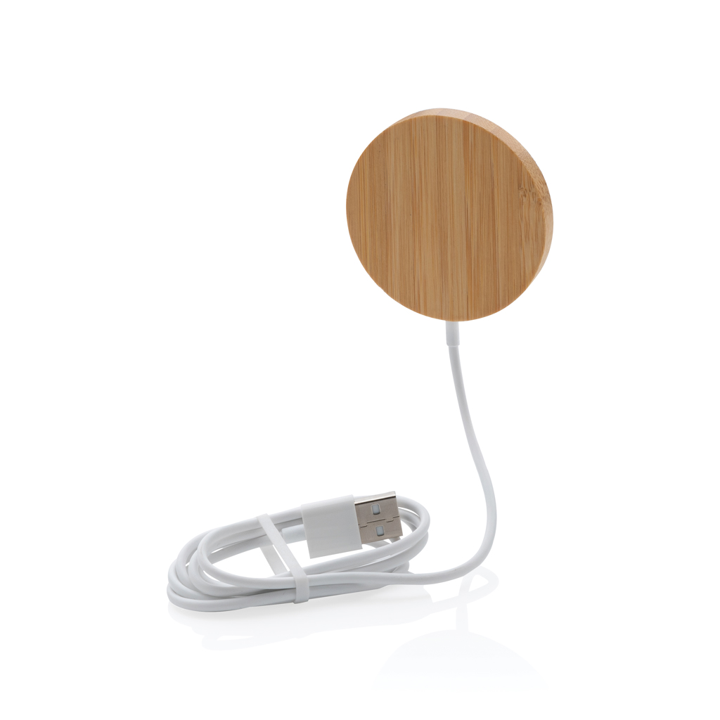 10W Bambus magnetischer Wireless Charger – Bild 3