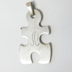 Vintage Second Hand Anhänger mit R Gravur für Partner Silber 925