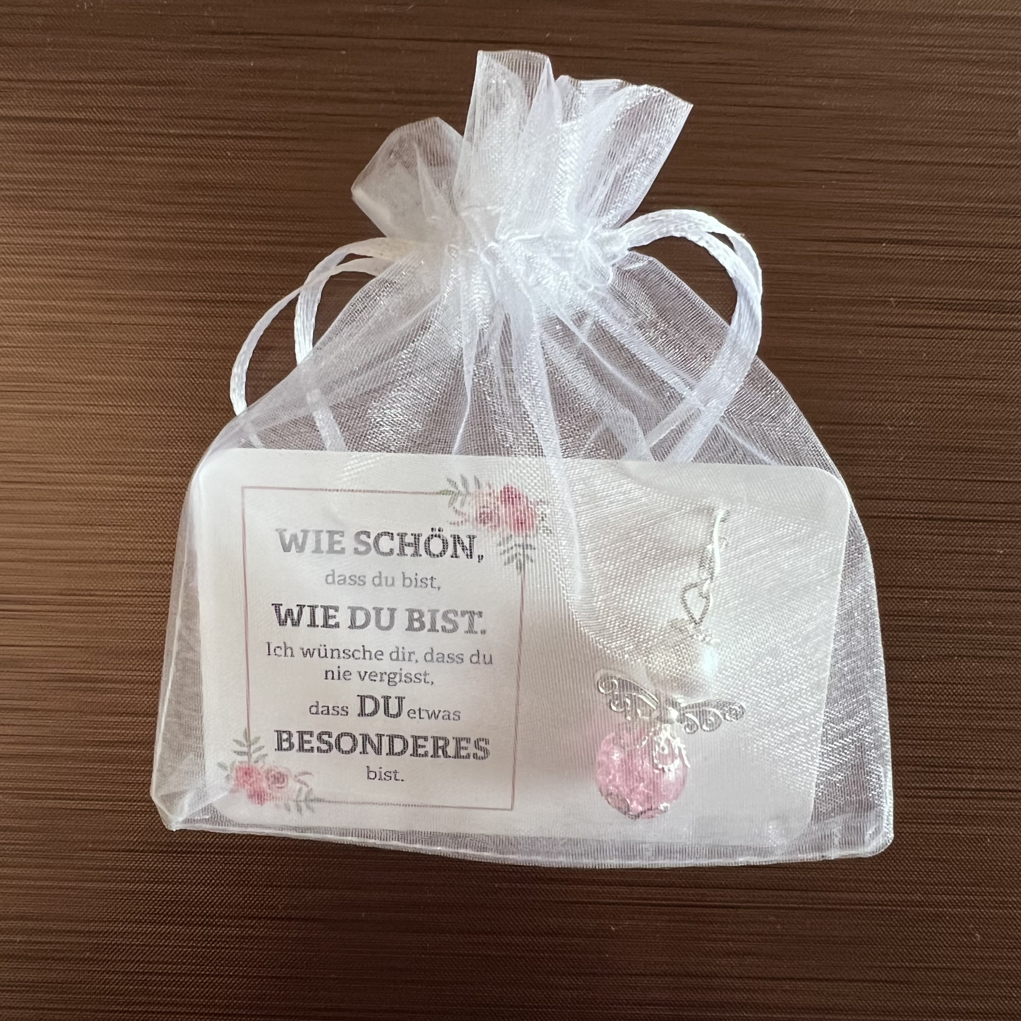 Kärtchen mit Schutzengel Wie schön – rosa – Bild 3