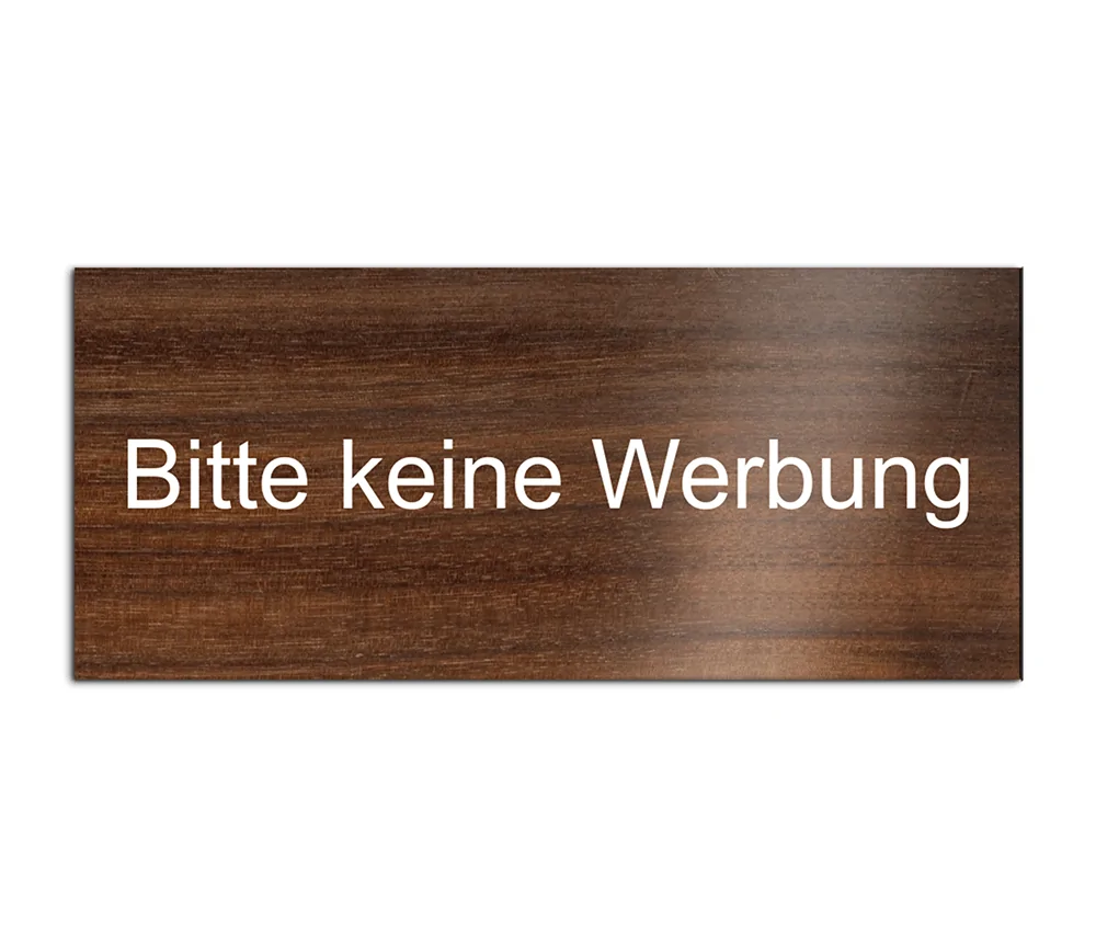 „Bitte keine Werbung“ Türschild aus Kunststoff 8×3,5 cm mit Gravur – Bild 2